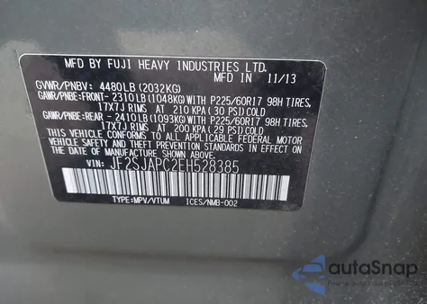 2014 Subaru Forester 2.5I Touring из США, поврежденный, VIN JF2SJAPC2EH528385